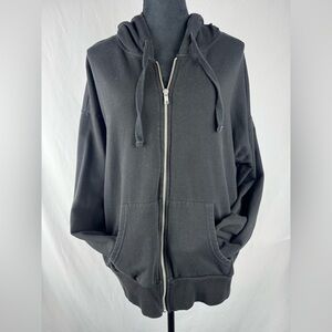 Time and Tru Black Zip-Up Hoodie with Pocket